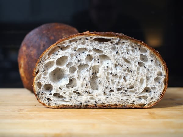 Soft & Savory Black Sesame Bread