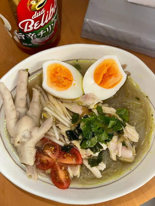 Chicken Soup with Chicken Feet and Boiled Eggs