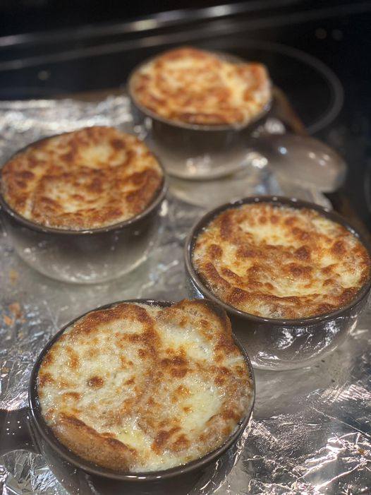 Homemade French onion soup